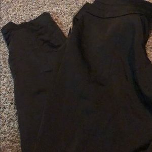 H+M satin pant with gold zipper and buttons